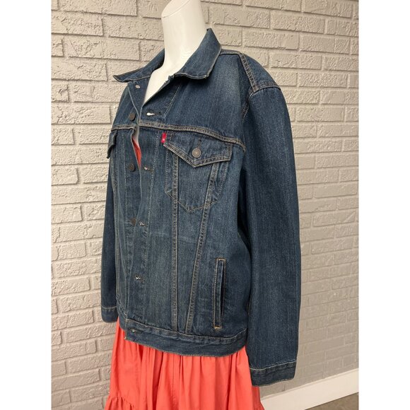 Levi Women Long Sleeve 90'S Denim Trucker Jacket Size L - Picture 7 of 11
